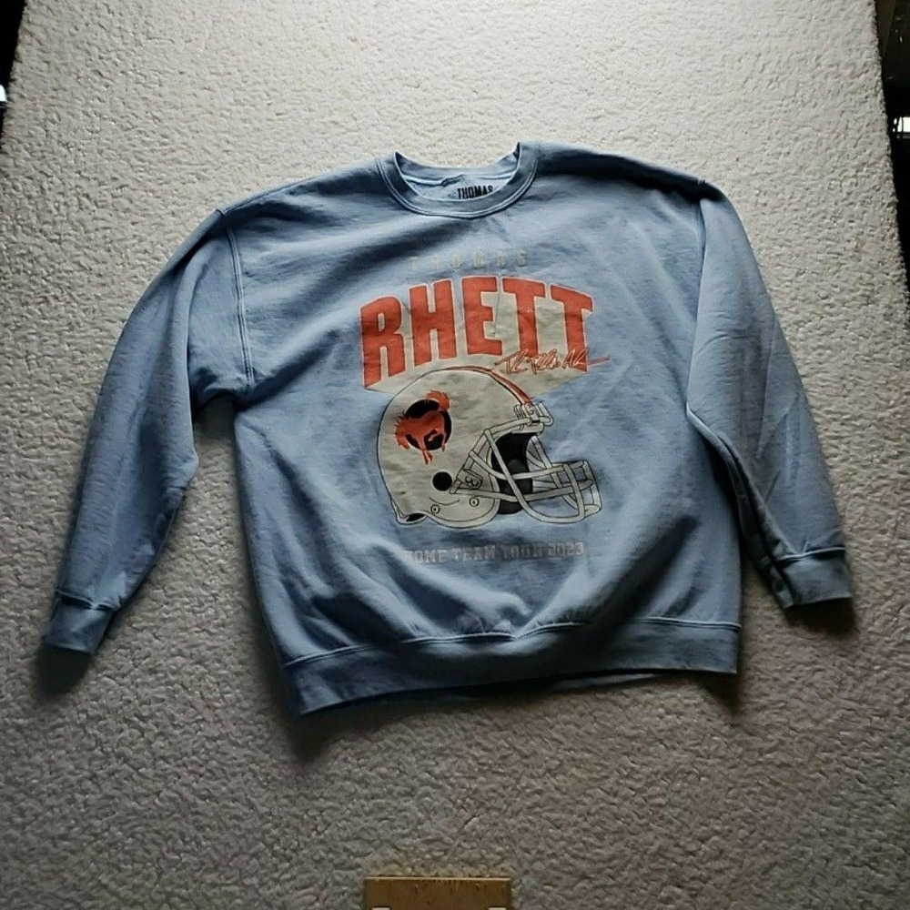 Thomas Rhett Sweatshirt Mens XL Blue Fleece Crewneck Home Team Tour 2023 Graphic